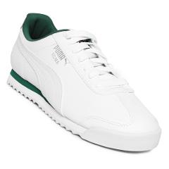 tenis puma roma blancos con verde